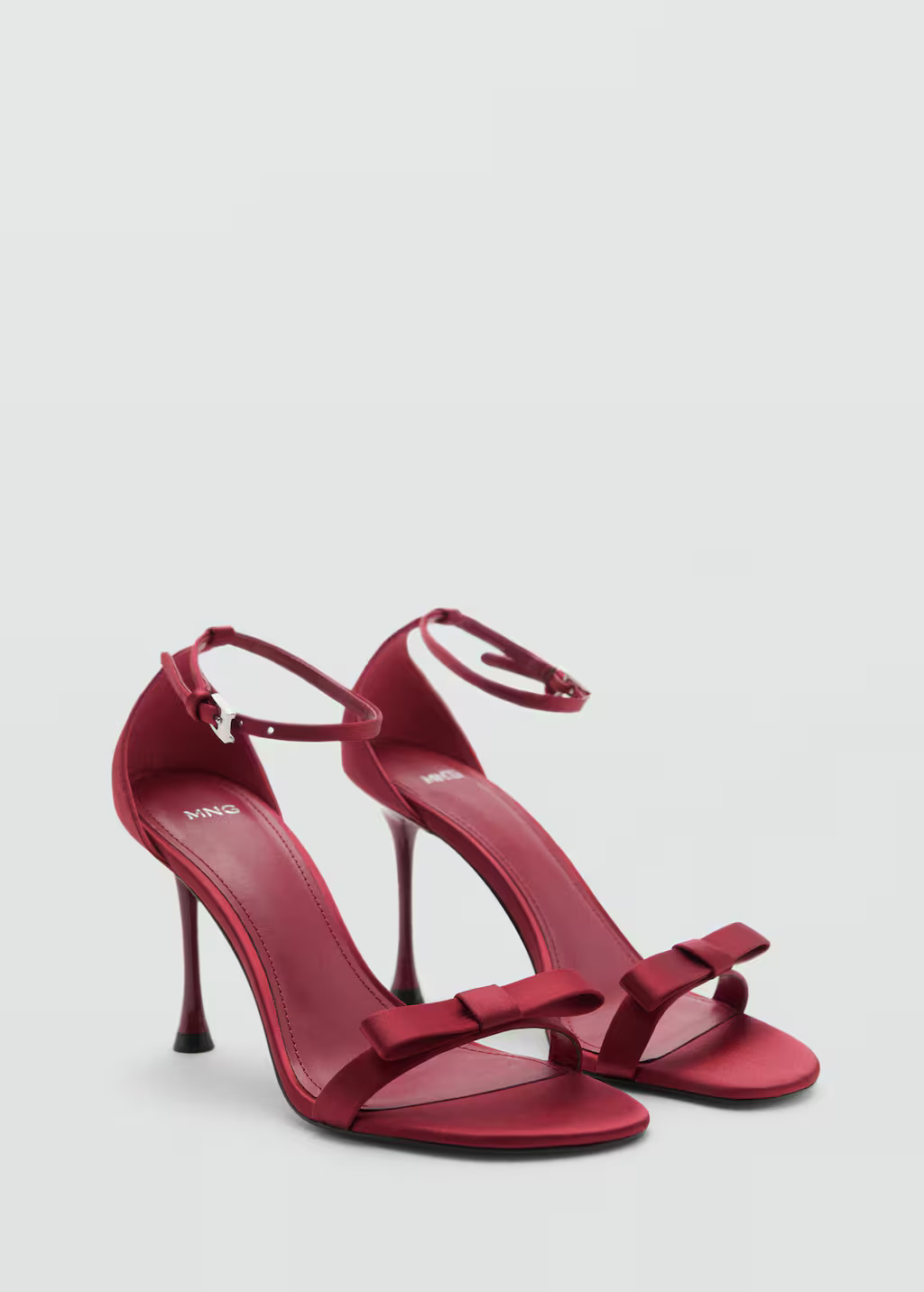 Heeled sandals with decorative bow red - Women - 6½ - MANGO | Mango (US/MX/AU)