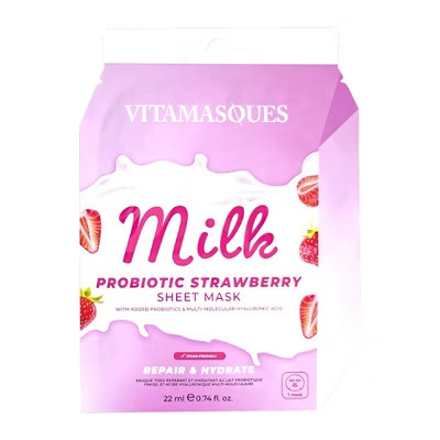 Vitamasques Strawberry Oat Milk Sheet Mask - 0.74 fl oz | Target