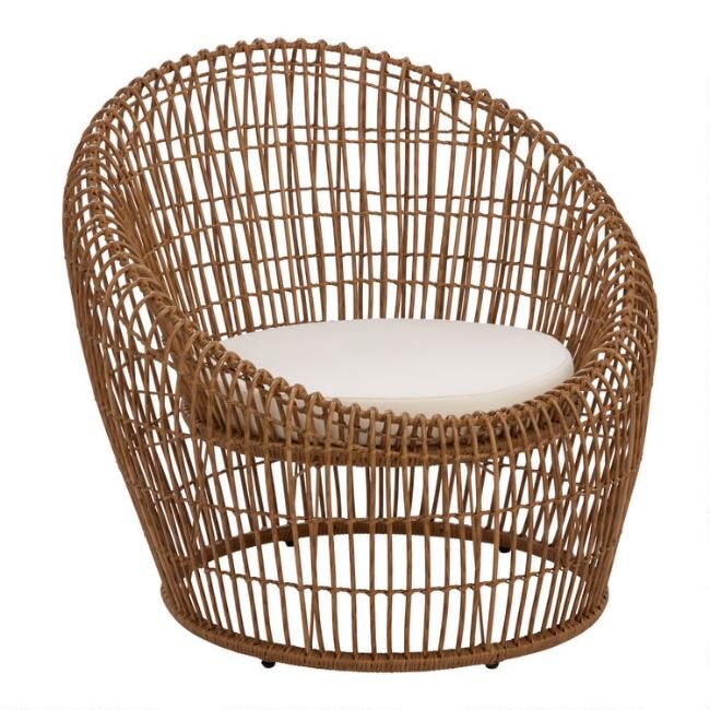 Natural All Weather Wicker Costa Outdoor Cocoon Chair | World Market
