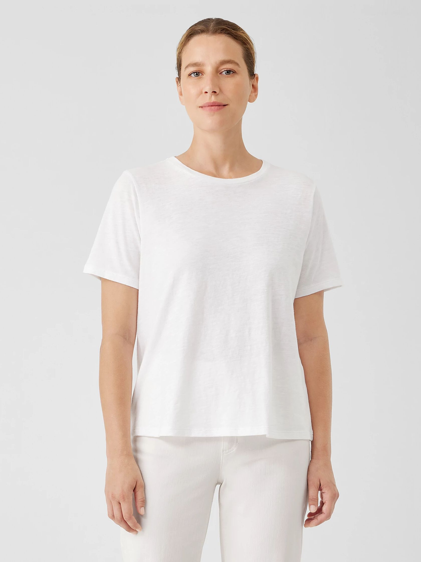 Organic Cotton Slub Crew Neck Tee | Eileen Fisher