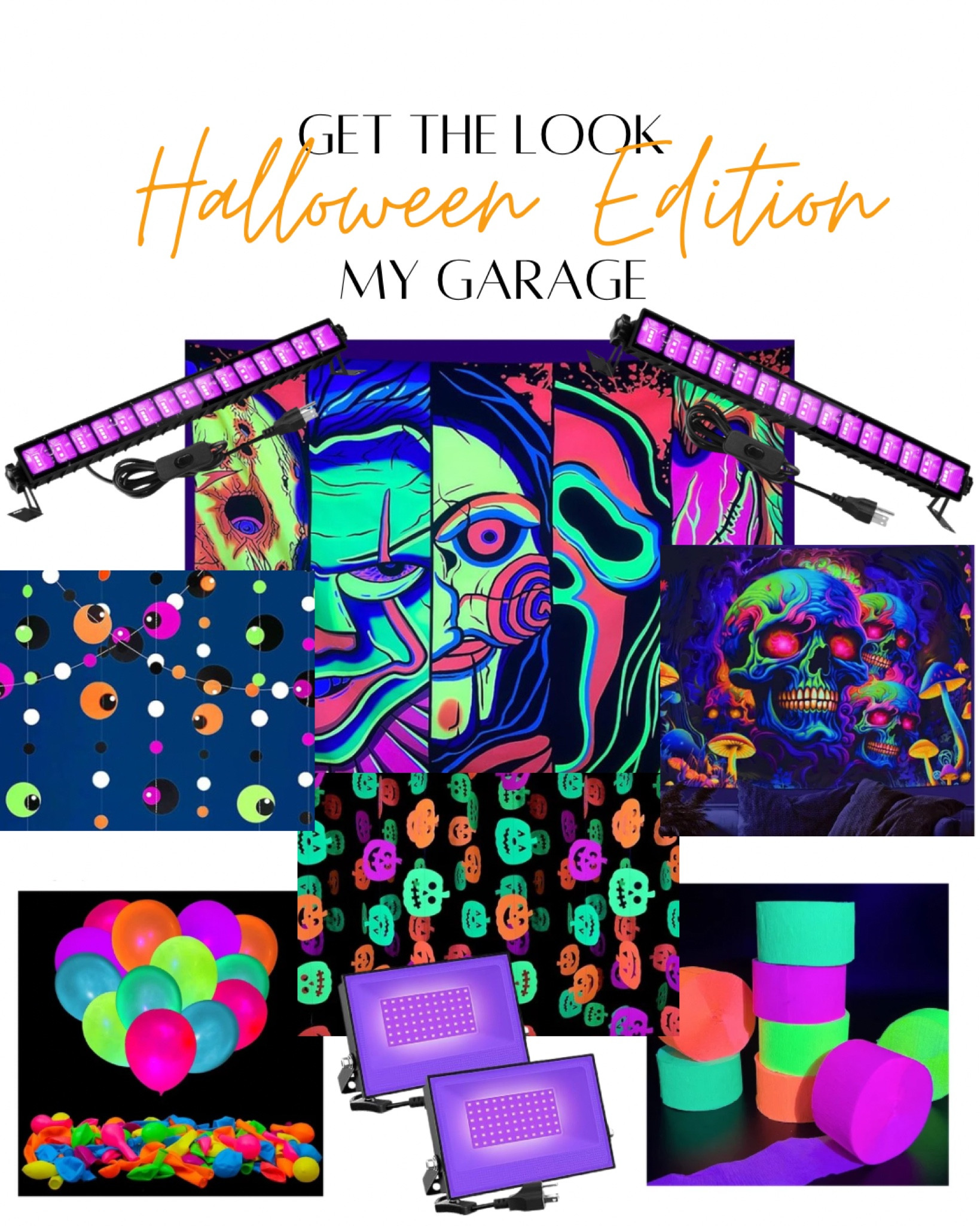 For Halloween I always make my garage into a black light party! Halloween black light party. Halloween party. Halloween decor. Halloween black light decorations. Black light beer pong. 

#LTKHome #LTKParties #LTKSeasonal