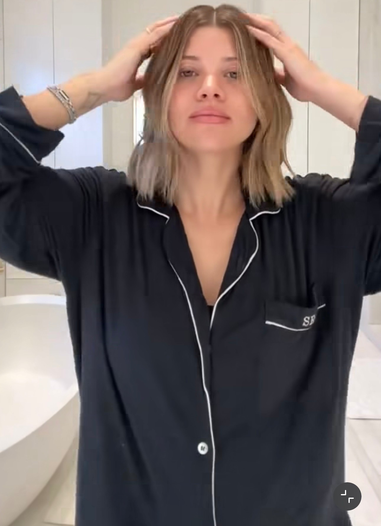 Sofia Richie Grainge Ultra soft caress-worthy jersey knit lends alluring drape to the simple lines of boyfriend-inspired PJs