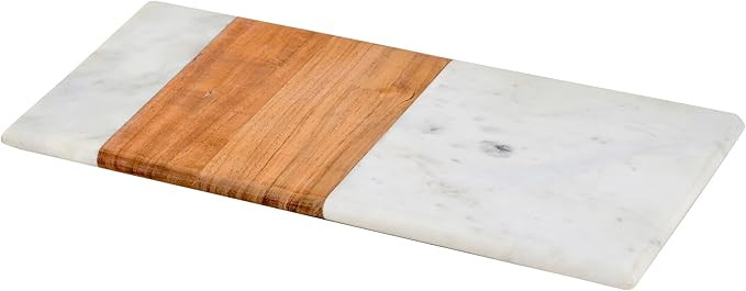 Cruiser’s Caché | 15" Premium Acacia Wood and White Marble Cheese Board | Charcuterie Board | ... | Amazon (US)