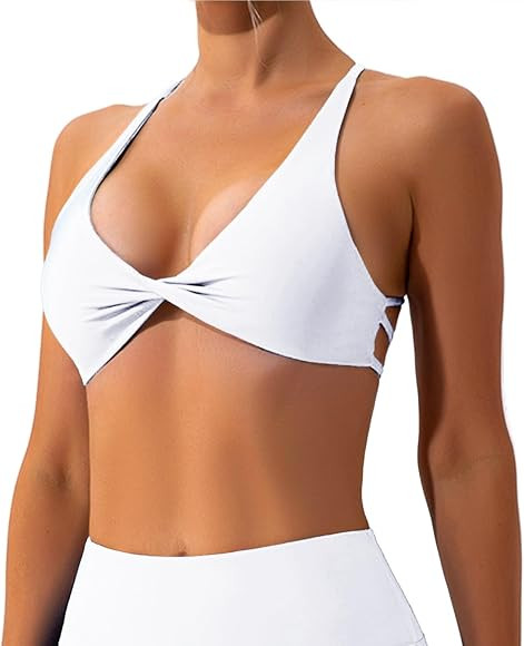 Vertvie Rückenfreier Sport BH Damen Crossback Sexy Gepolstert Bustier Ohne Bügel Tiefe V-Aussch... | Amazon (DE)
