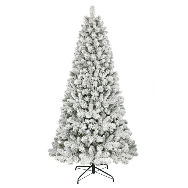 7.5ft Puleo Unlit Flocked Full Virginia Pine Artificial Christmas Tree | Target