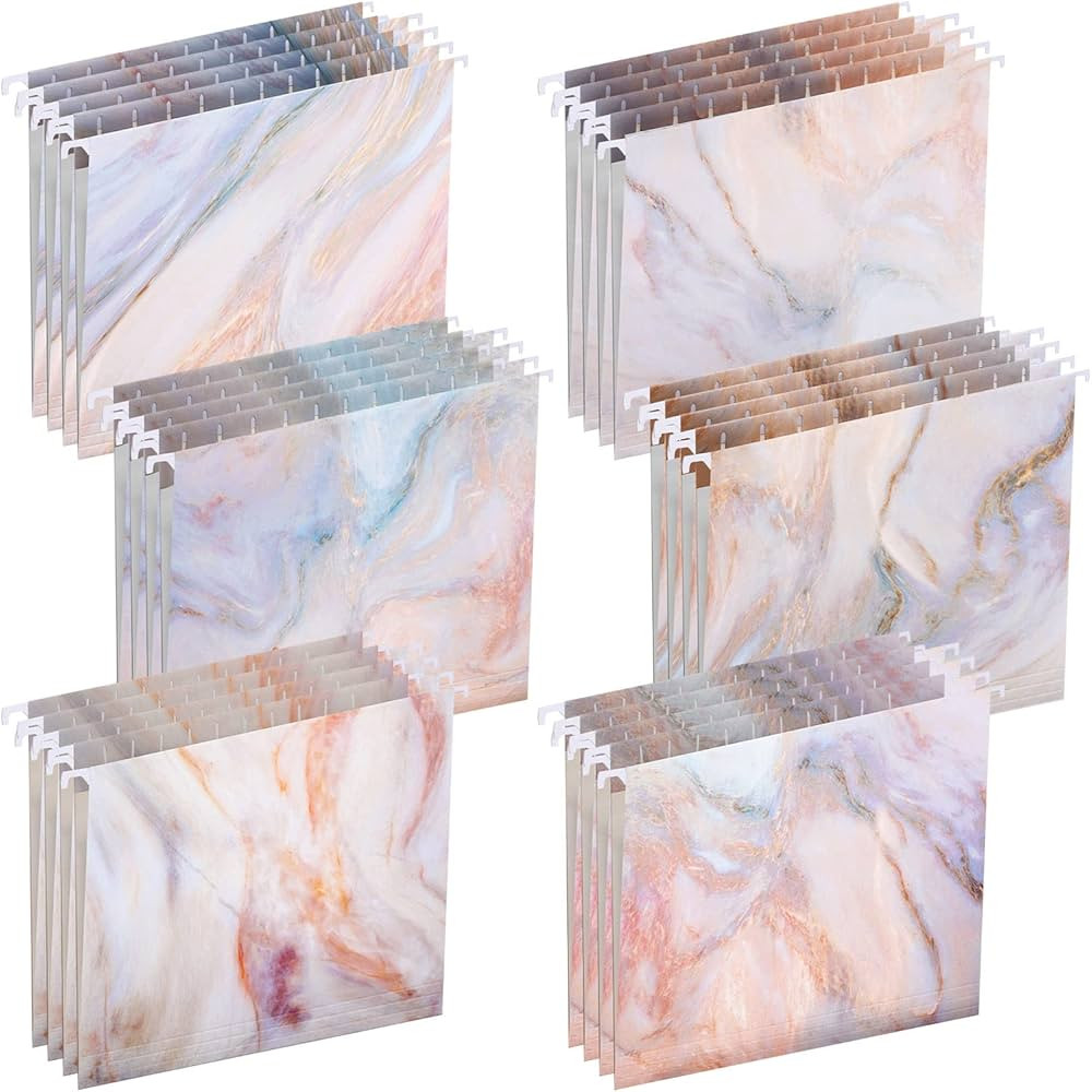 30 Pieces Hanging File Folders Letter Size Cute Hanging File Folders Modern Classic File Organize... | Amazon (US)