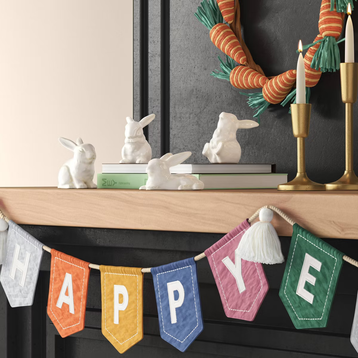 Set of 4 Mini Ceramic Decorative Bunnies Ivory - Threshold™ | Target