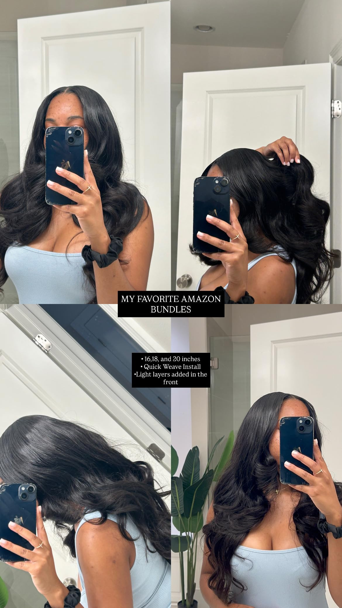 Here are my absolute favorite bundles from Amazon! Details: I used 16,18, and 20 inch bundles Added light layers to the front Got a quick weave install This is my second time ordering from this brand

// Amazon, Amazon Fashion, Amazon Beauty, Amazon Finds, Amazon Must Haves, Hair, Hair Products, Hair Extensions, Clip In Hair Extensions 

 #LTKSaleAlert #LTKStyleTip #LTKBeauty