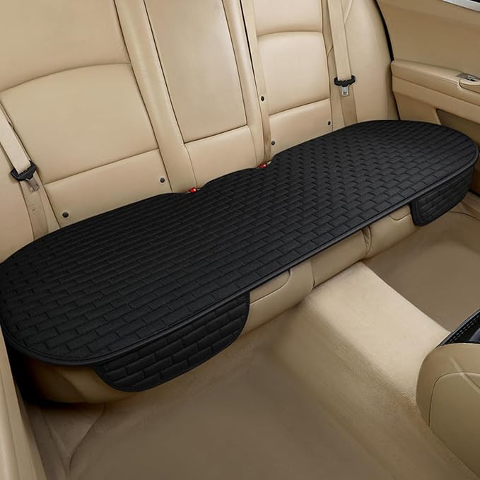 Black Back Seat Cover, Rear Car Seat Cover for Cars Truck SUV,Seat Covers with Storage Pocket,Bot... | Amazon (US)