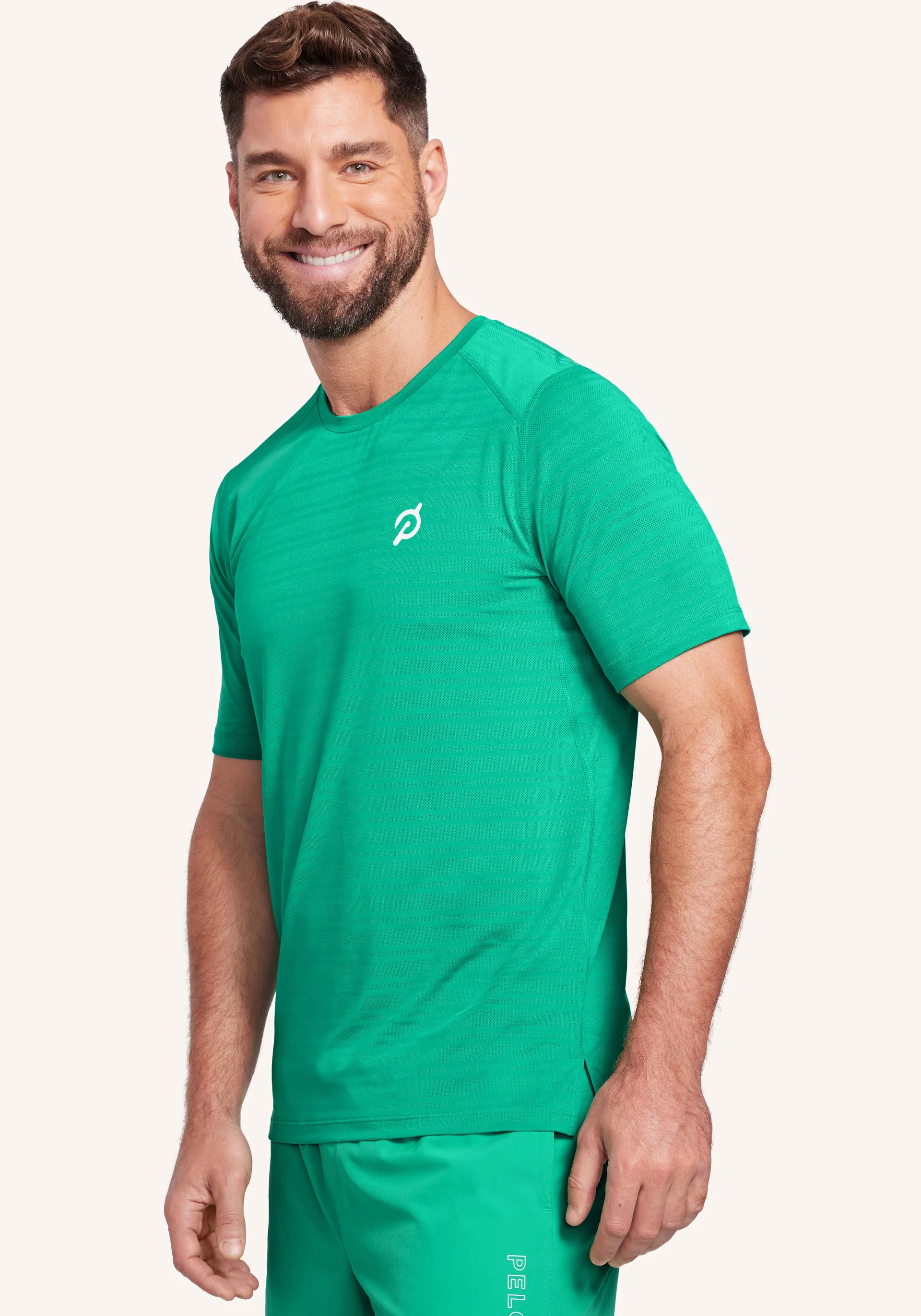 Jacquard Stripe Mesh Short Sleeve | Peloton Apparel