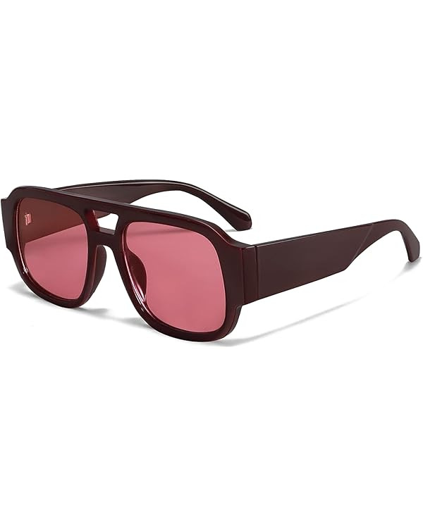 TYA Retro Oversized Aviator Sunglasses for Women Men 2026 Square Double Bridge Trendy Sun Glasses... | Amazon (US)
