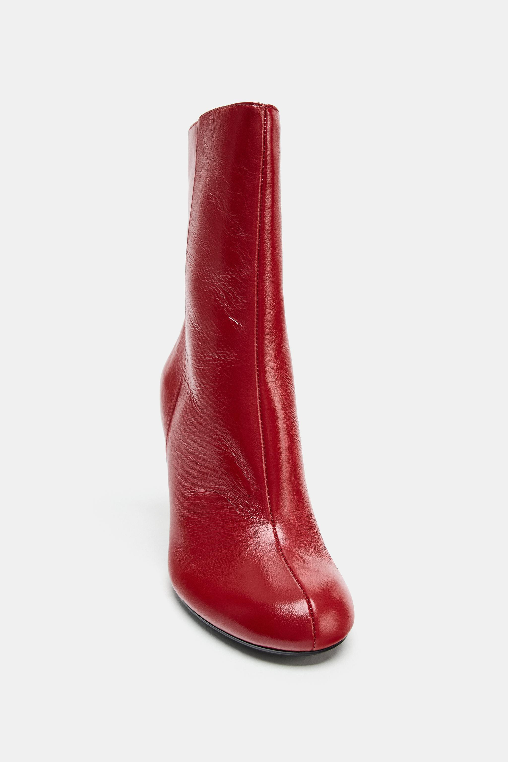 LEATHER HEELED ANKLE BOOTS | Zara UK