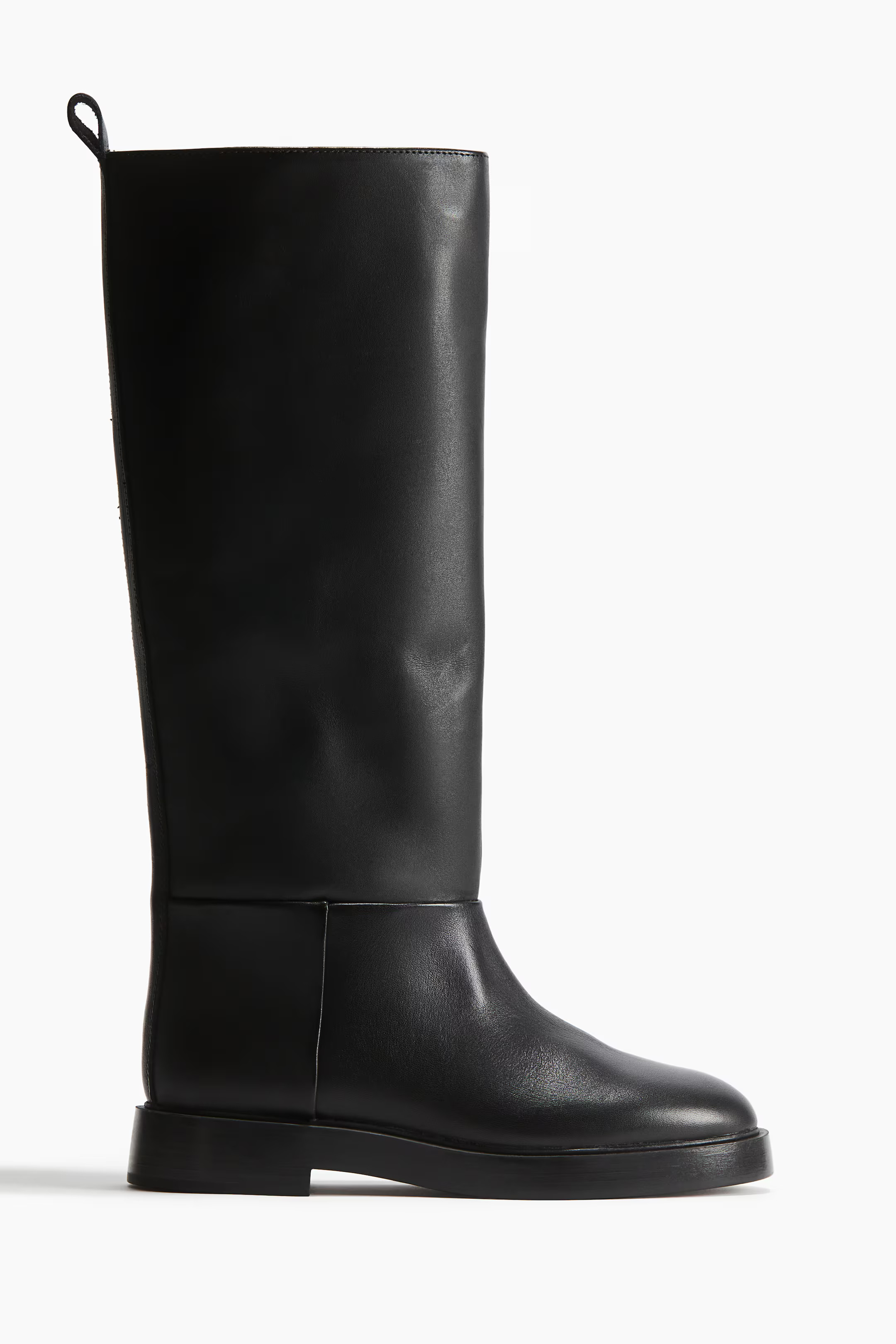 Knee-high leather boots - Black - Ladies | H&M GB | H&M (UK, MY, IN, SG, PH, TW, HK)