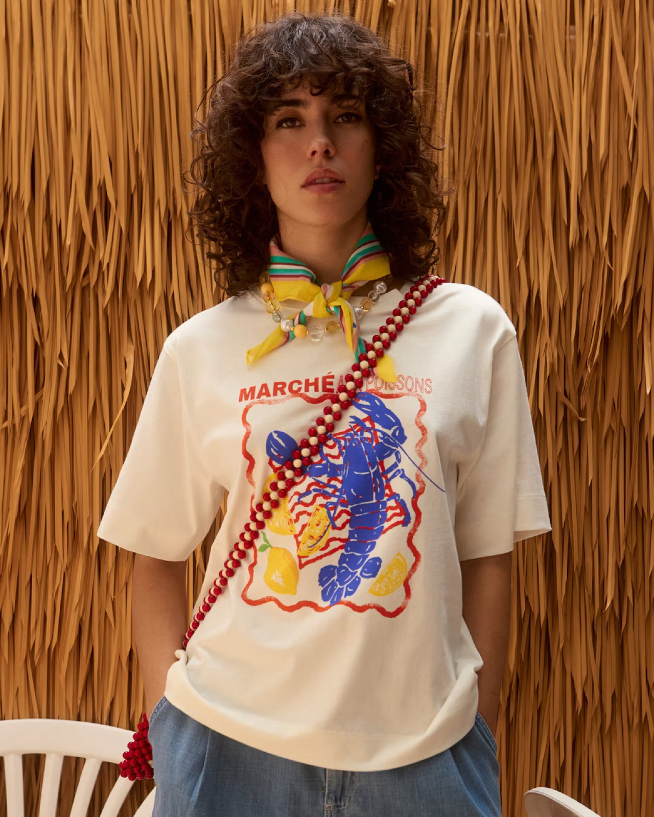 White Lobster Graphic T-shirt | Oliver Bonas | Oliver Bonas (Global)