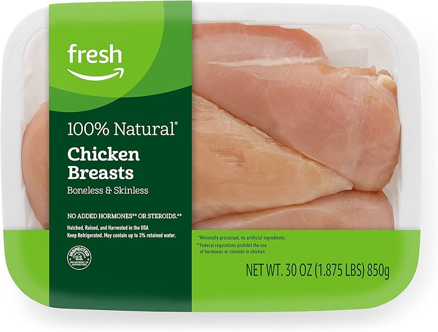Amazon Fresh Brand, Chicken Breast Fillets, 100% Natural, Boneless Skinless, 1.875 Lb | Amazon (US)