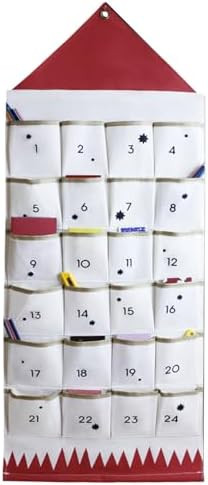 Christmas Advent Calendar With 24 Pockets Wall Hanging Xmas Countdown Decoration Hanging Organize... | Amazon (US)