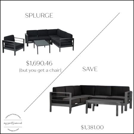 I found our outdoor sectional at a steal of a price! We have 2, plus 2 chairs, so I might actually use the splurge version here! 
Look for less 
Luxe for less 
RH splurge or save 
Restoration hardware 

#LTKSeasonal #LTKhome #LTKsalealert