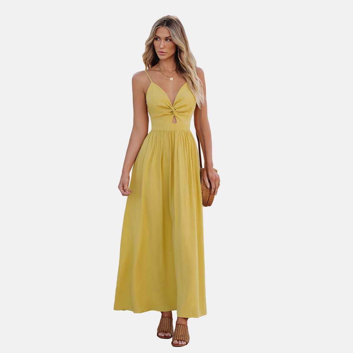 Women's Front Twist & Keyhole Maxi Dress - Cupshe | Target