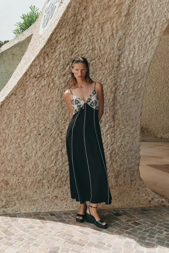 EMBROIDERED MIDI DRESS | Zara US