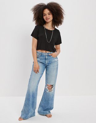 AE Cropped Soft & Sexy Pocket Tee | American Eagle Outfitters (US & CA)