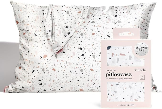 Kitsch Satin Pillowcase for Hair & Skin - Softer Than Silk and | Cooling Pillowcases with Zipper ... | Amazon (US)