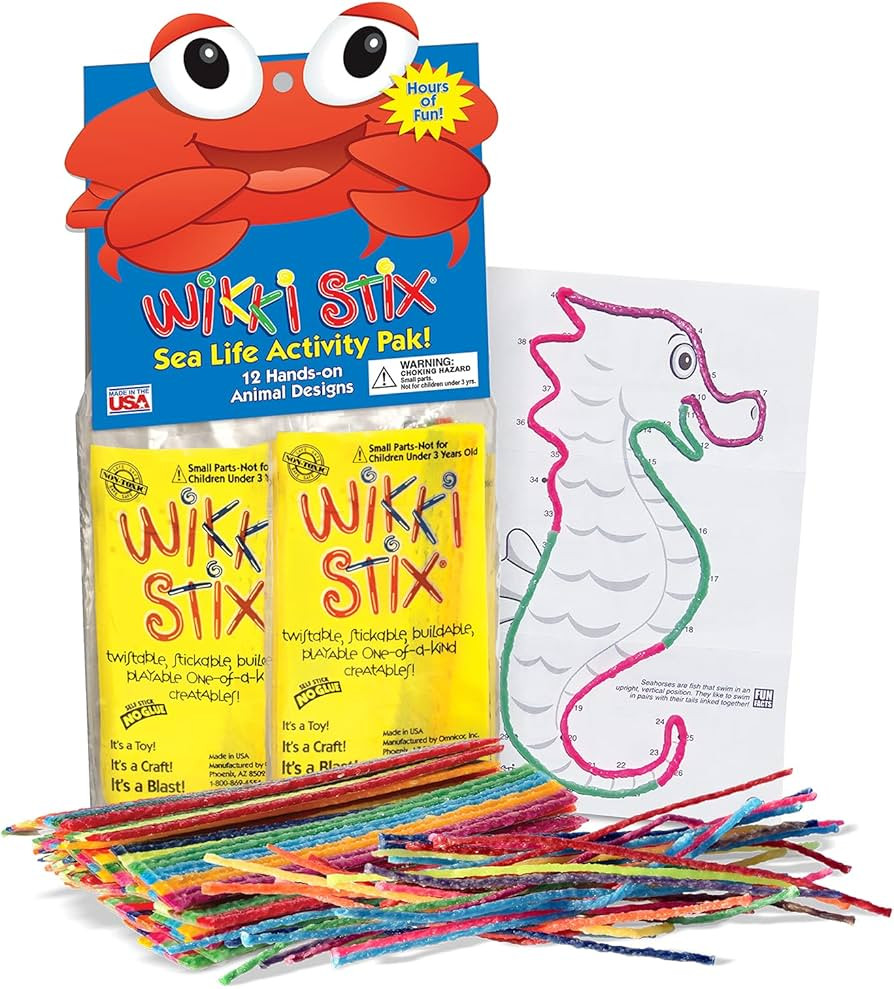 WikkiStix Sea Life Pak Features 12 Sea Creatures with Hands-on Activity and Fun Fact on Each, Mad... | Amazon (US)