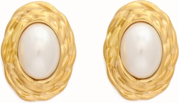 Petit Moments Oval Mother-of-Pearl Stud Earrings | Nordstrom | Nordstrom