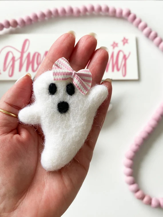 Halloween Felt Ghost Hair Clip Ghost Hair Bow Felt Hair - Etsy | Etsy (US)
