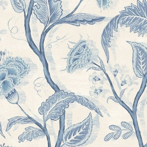 Indienne Vine - large - soft blue Wallpaper bybyre_wilde | Spoonflower