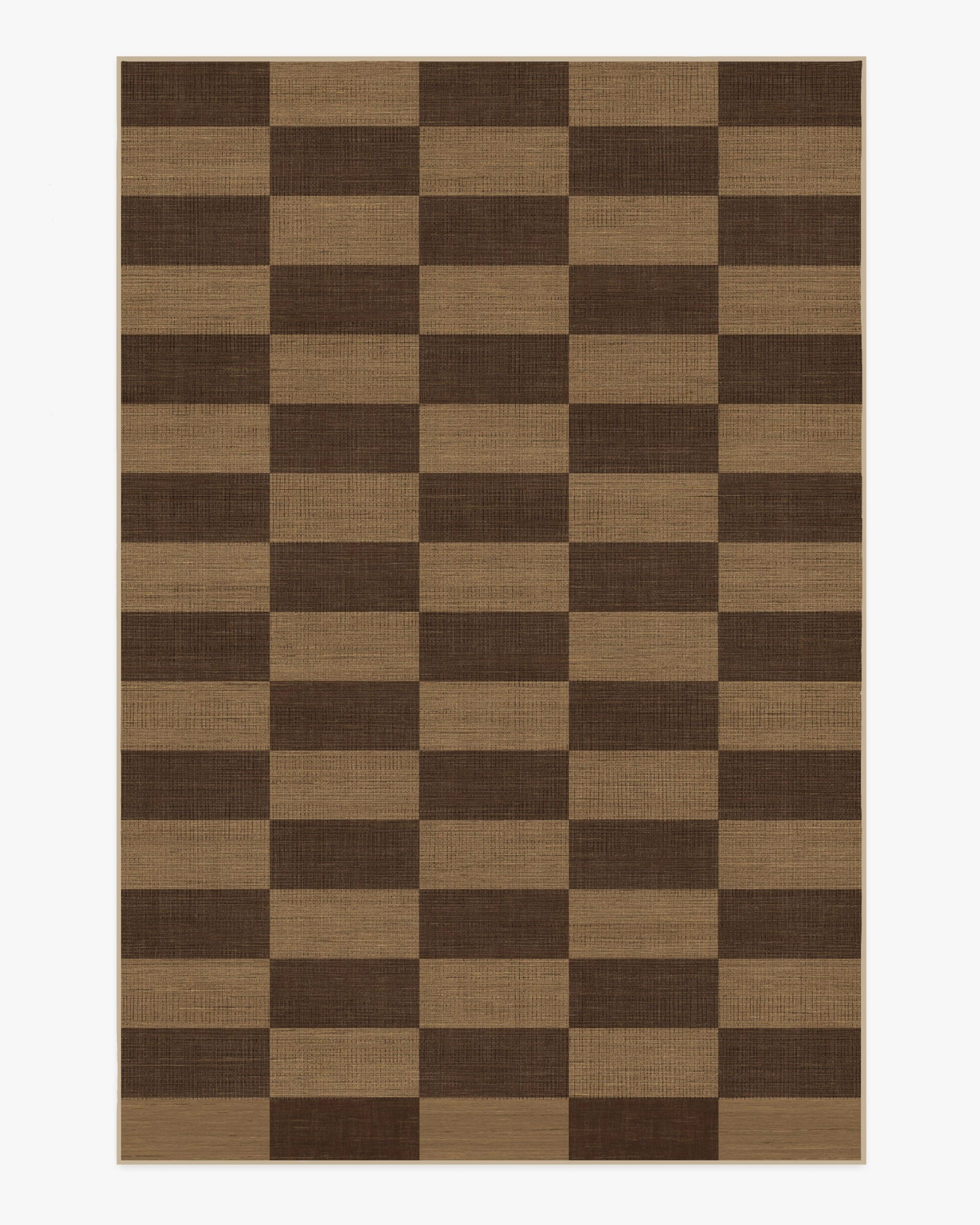 Architectural Digest Yates Check Brown Re-Jute Rug | Ruggable