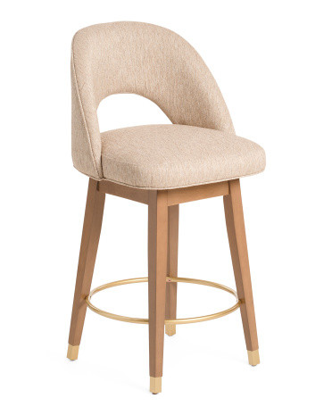 21.5x40 Mindy Swivel Upholstered Counter Stool | Polyester/Metal | Marshalls