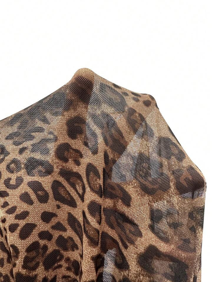 SHEIN ICON Plus Size Women's Solid Color Simple Daily Leopard Print A-Line Skirt | SHEIN USA | SHEIN