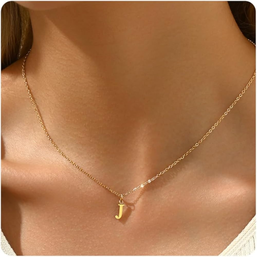 Dainty Gold Initial Necklaces for Women 18K Gold Plated Tiny Gold Letter Necklace Trendy Cute Per... | Amazon (CA)