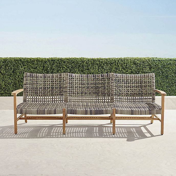 Isola Sofa in Natural Teak & Driftwood Wicker | Frontgate | Frontgate