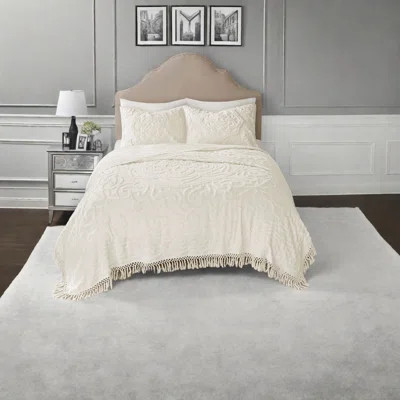 Cotton Chenille Bedding Sets, Off-white, Boho Chic Design | Wayfair North America