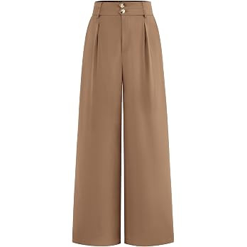 BTFBM Women Wide Leg Dress Pants 2026 High Waisted Button Pleated Business Casual Trousers Office... | Amazon (US)