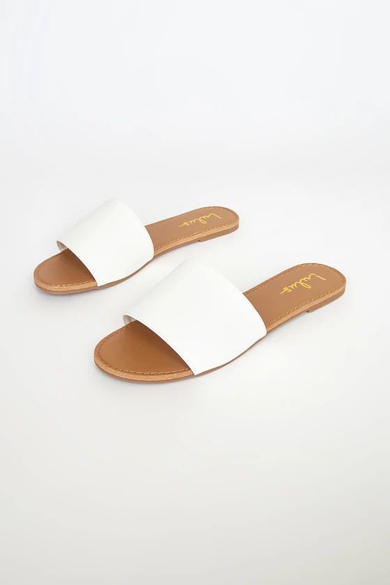 Addison White Slide Sandals | Lulus (US)