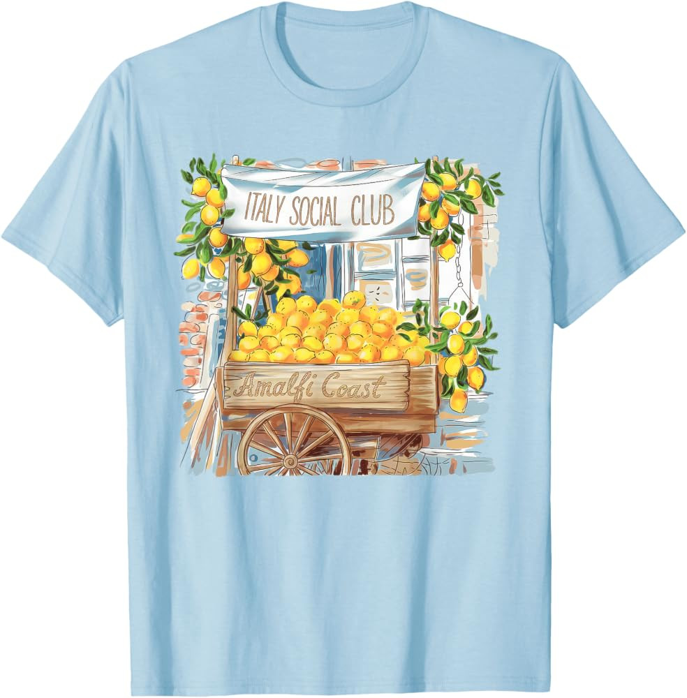 Amalfi Coast Tshirt Italy Retro Coquette Bow Lemon Travel T-Shirt | Amazon (US)