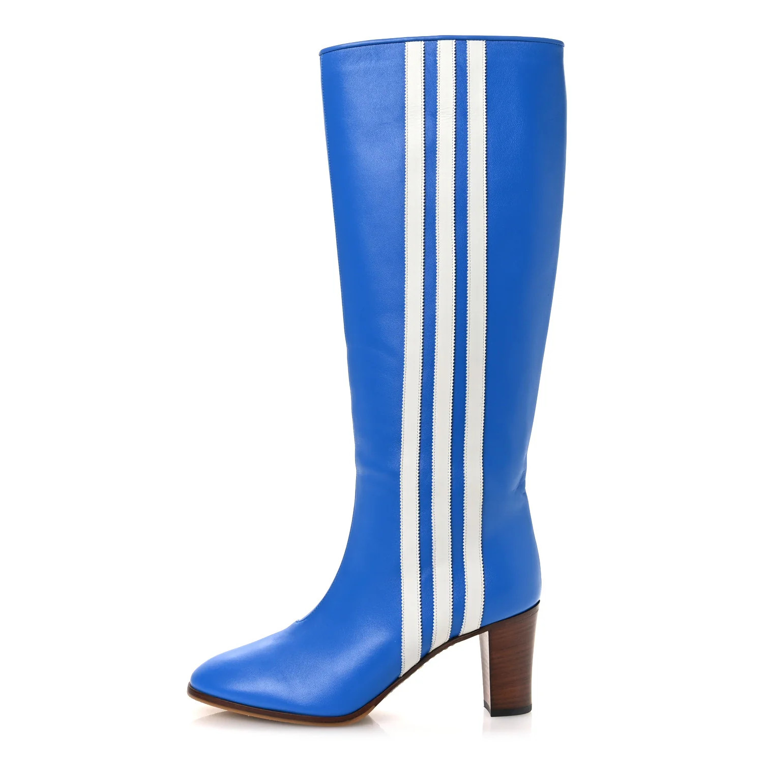 X ADIDAS Calfskin Elizabeth Knee Boots 39 Blue | FASHIONPHILE (US)