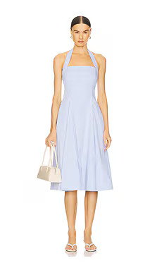 L'Academie by Marianna Skye Midi Dress in Blue Stripe from Revolve.com | Revolve Clothing (Global)