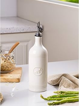 20 oz Ceramic Olive Oil Bottle Dispenser for Kitchen, Extra Large Capacity Oli and Vinegar Cruet ... | Amazon (US)