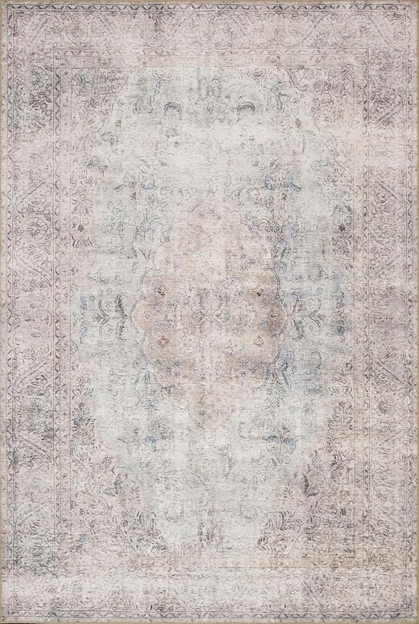 Loloi Loren Collection Vintage Printed Persian Area Rug 5'-0" x 7'-6" Silver/Slate | Amazon (US)