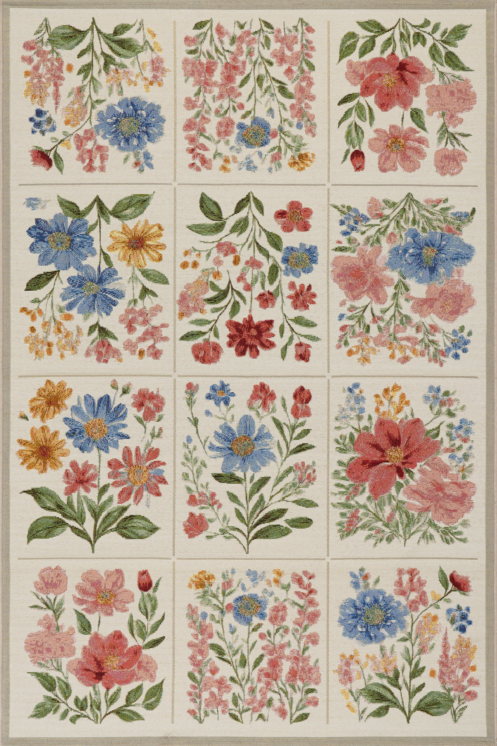 Solari Floral Indoor/Outdoor | 9' x 12' rug | Rugs USA