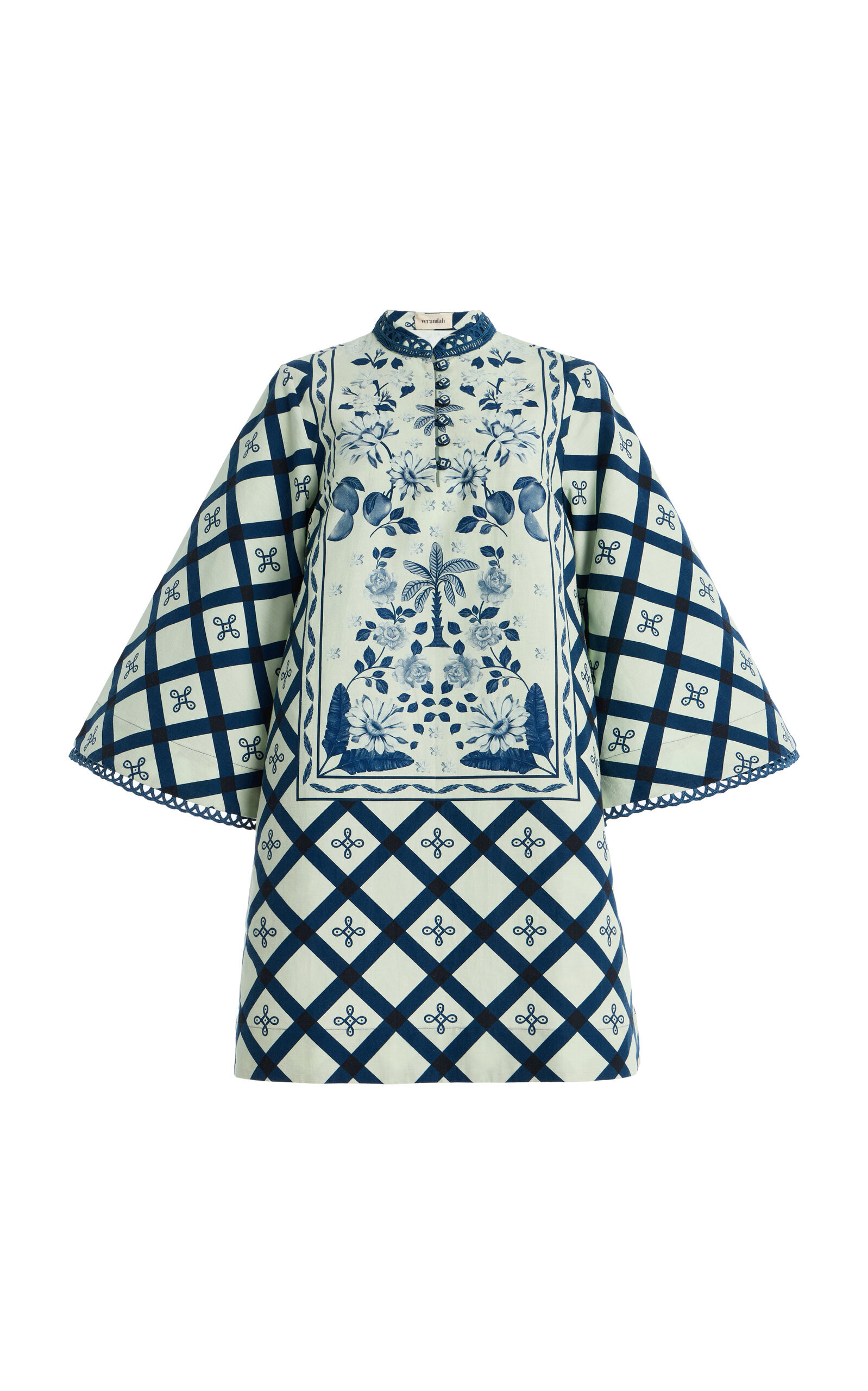 VERANDAH Cotton-Hemp Mini Kaftan Dress - Moda Operandi | Moda Operandi (Global)