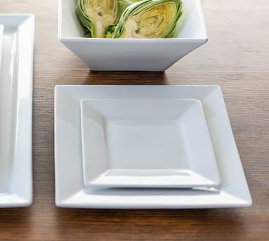 BIA Square Porcelain Dinner Plates - Set of 4 | Pottery Barn (US)