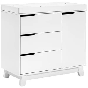 Babyletto Hudson 3 Drawer Dresser with Removable Changing Tray in White | Cymax