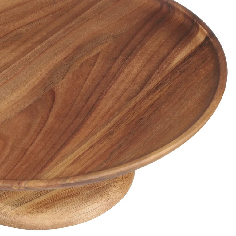 Better Homes & Gardens Acacia Wood Round Cake Stand | Walmart (US)