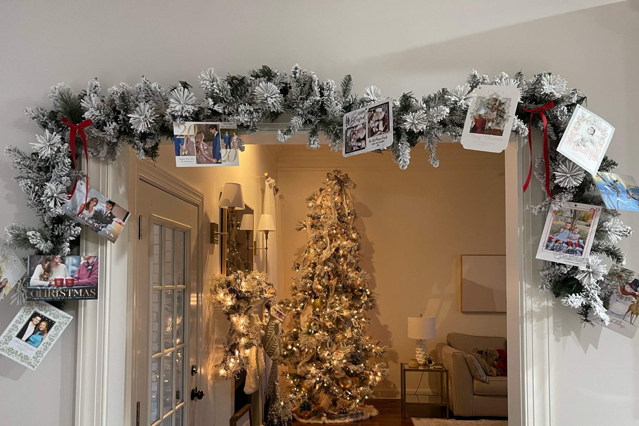 Hang your Christmas cards on your garland with ornament hooks

#LTKhome #LTKHoliday #LTKSeasonal