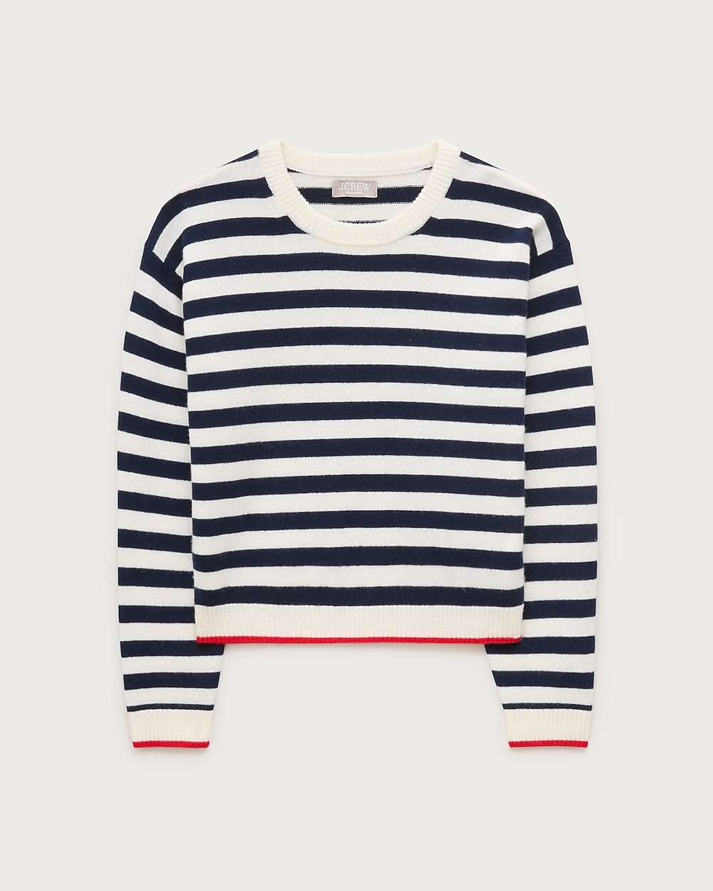 Perfect cashmere crewneck in mariner stripe | J. Crew US