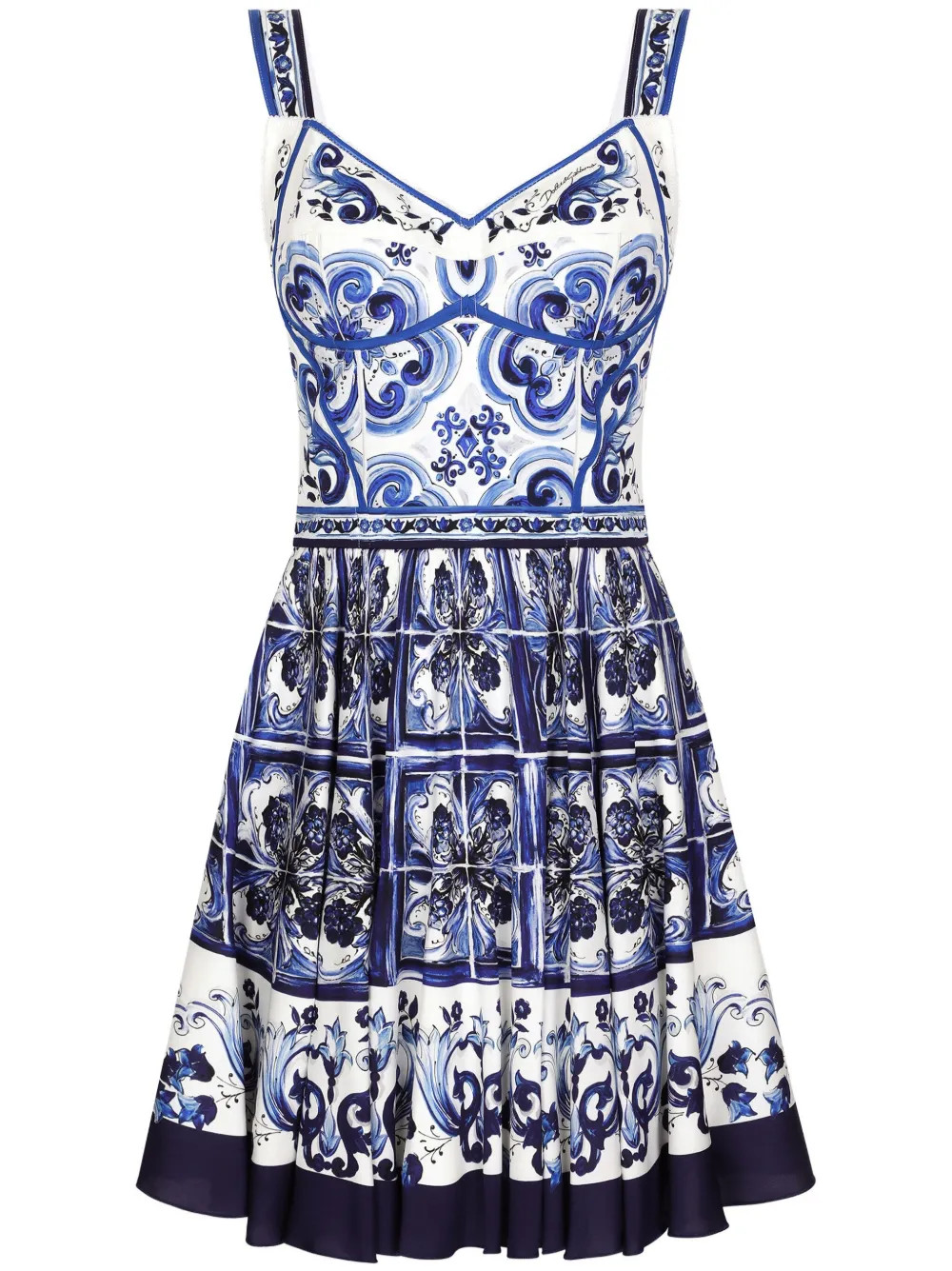 Dolce & Gabbana Majolica-print Bustier Minidress - Farfetch | Farfetch Global